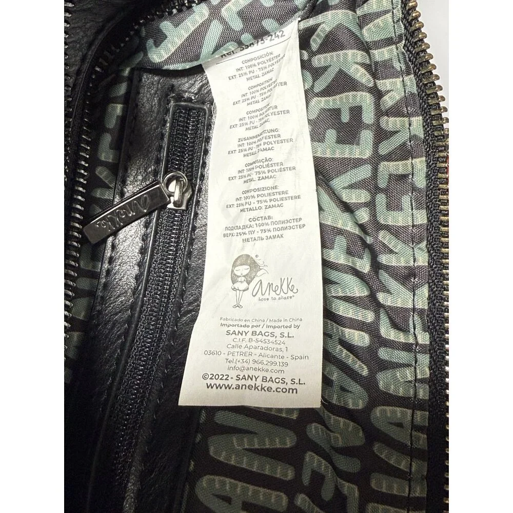 ANEKKE Shoulder Bag Nature Woods Black Eco‎ Recycled Canada Map Crossbody